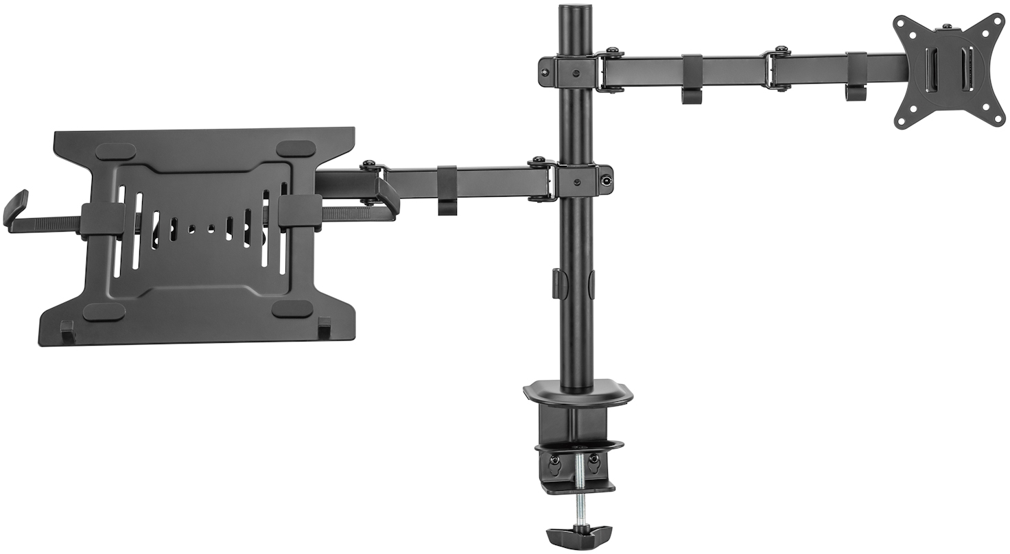 Ewent - Suporte de Monitor + Portátil Ewent EW1519 Desk Mounting 13" - 32" Articulado Preto