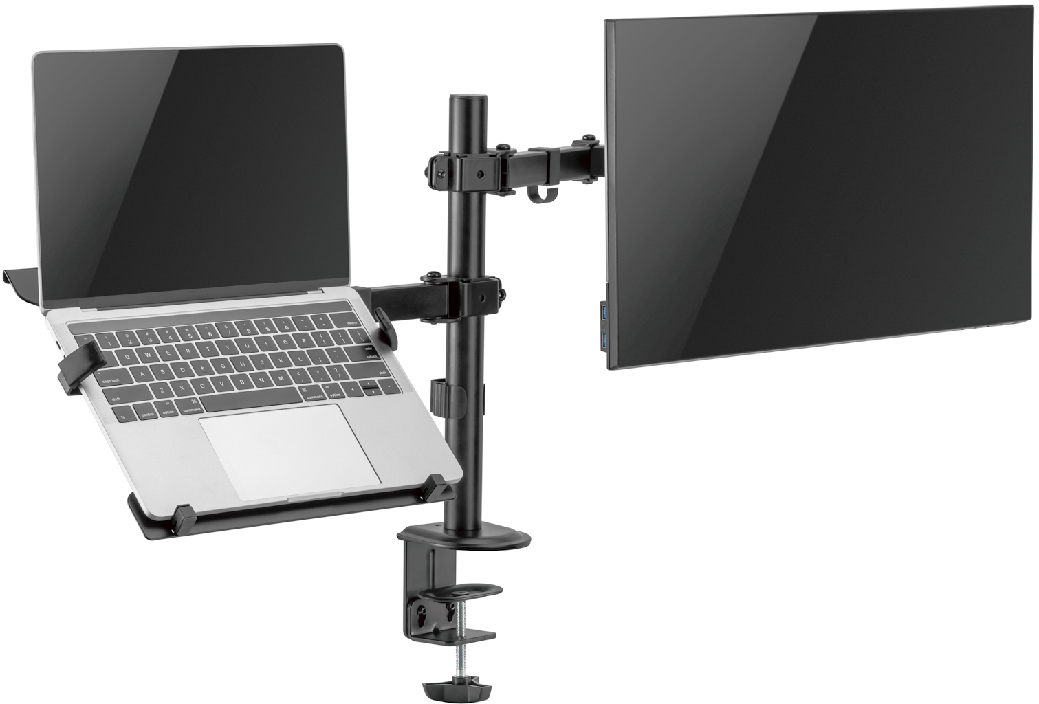 Ewent - Suporte de Monitor + Portátil Ewent EW1519 Desk Mounting 13" - 32" Articulado Preto