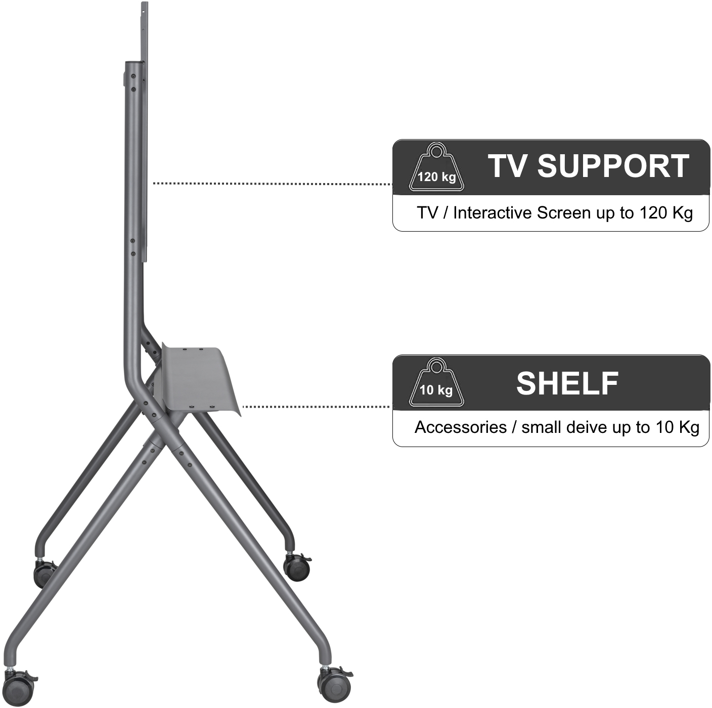 Ewent - Suporte Móvel Ewent EW1542 TV Mounting Bracket XL 50" - 86"