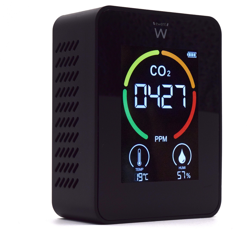 Sensor de Qualidade do Ar Ewent  Medidor de CO2 Temperatura e Humidade