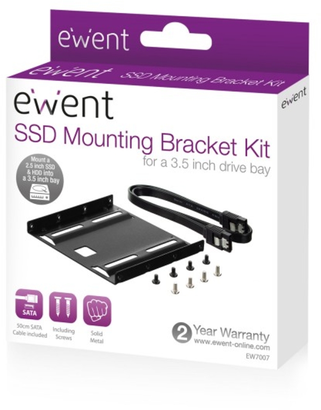 Ewent - Kit Adaptador Gigabit Ewent SSD/HDD 2.5" para 3.5" + Cabo SATA + Parafusos