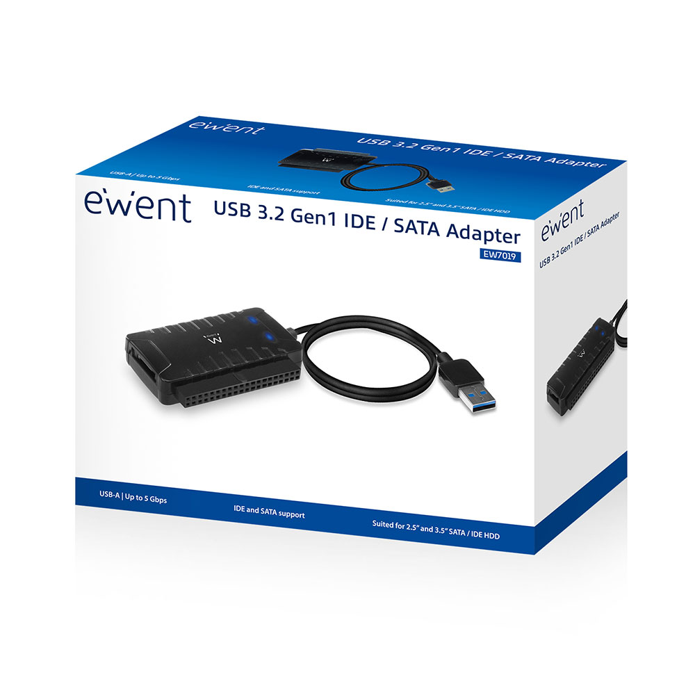 Ewent - Adaptador Gigabit Ewent USB 3.2 Gen1 para IDE/SATA de 2.5 e 3.5"