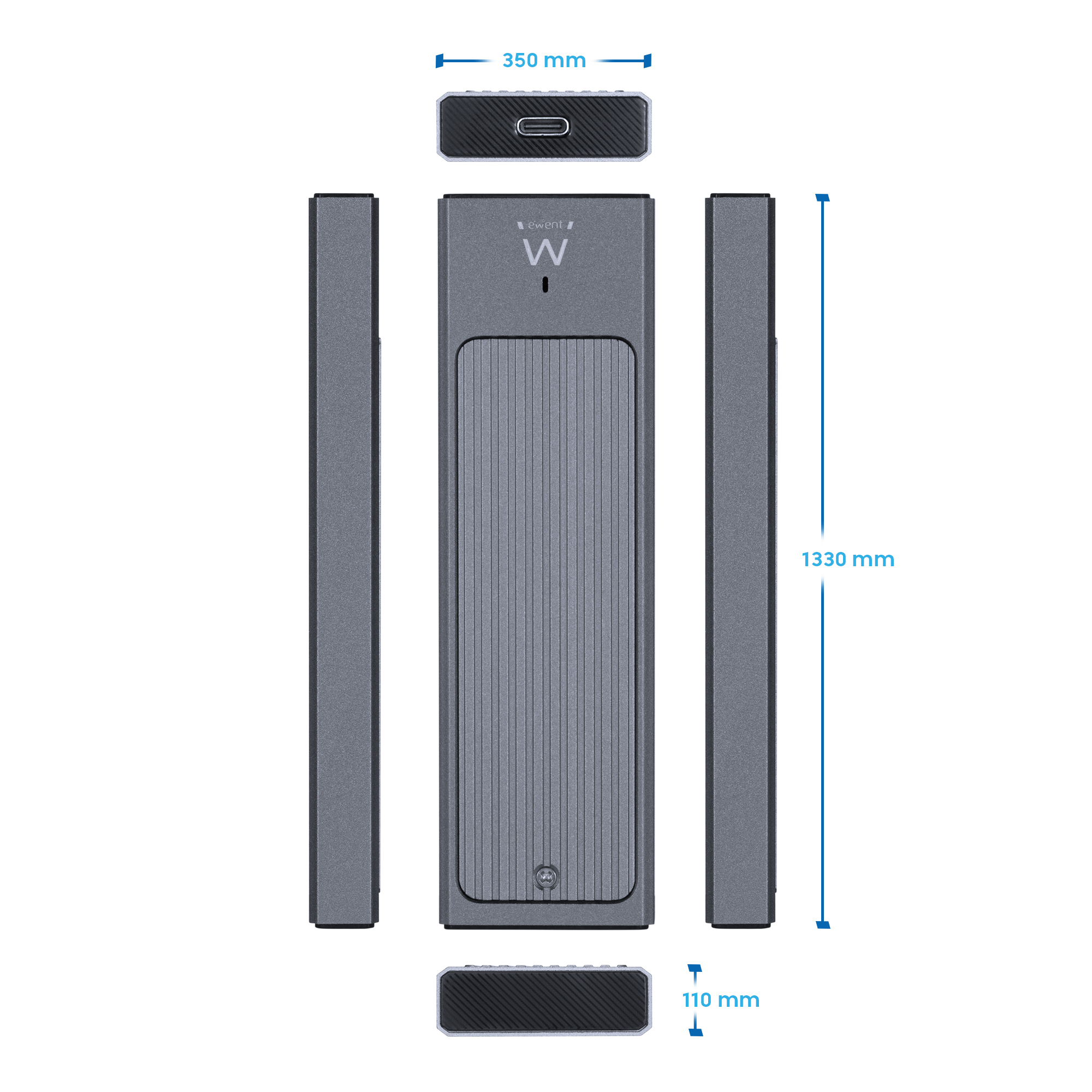 Ewent - Caixa Externa M.2 Ewent EW7022 USB-C 3.2 Gen2 NVMe Cinza