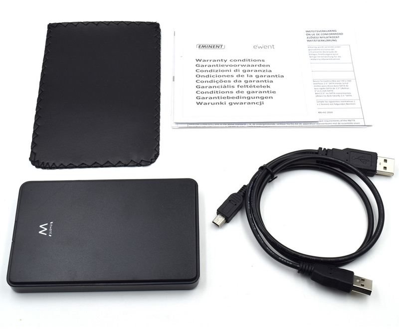 Ewent - Caixa HDD/SSD Ewent 2.5" SATA USB 2.0 Preta s/parafusos