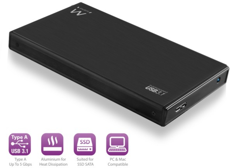 Ewent - Caixa HDD/SSD Ewent 2.5" SATA USB 3.1 Gen 1 Aluminio