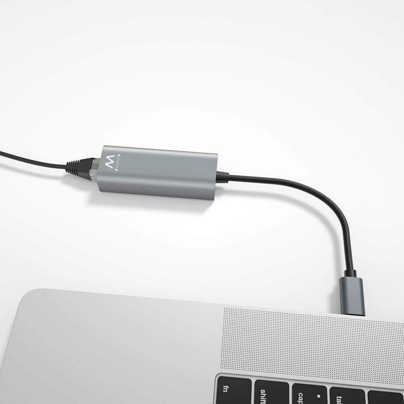Ewent - Adaptador Gigabit Ewent USB-C > Gigabit Cinza
