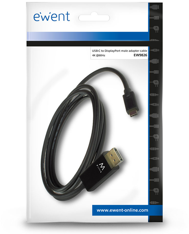 Ewent - Cabo Conversor USB-C > DisplayPort/Macho 4K/60Hz 2m