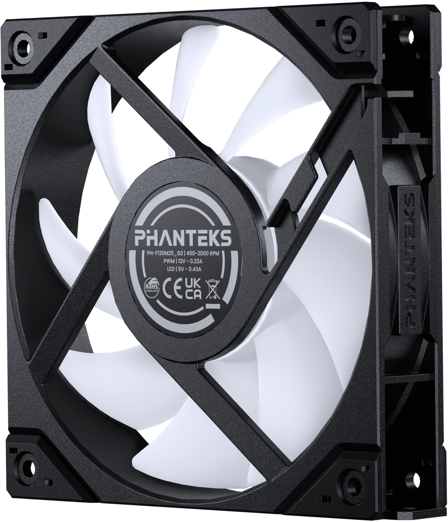 Phanteks - Ventoinha Phanteks M25 Gen2 PWM Reverse Airflow D-RGB 120mm Preto