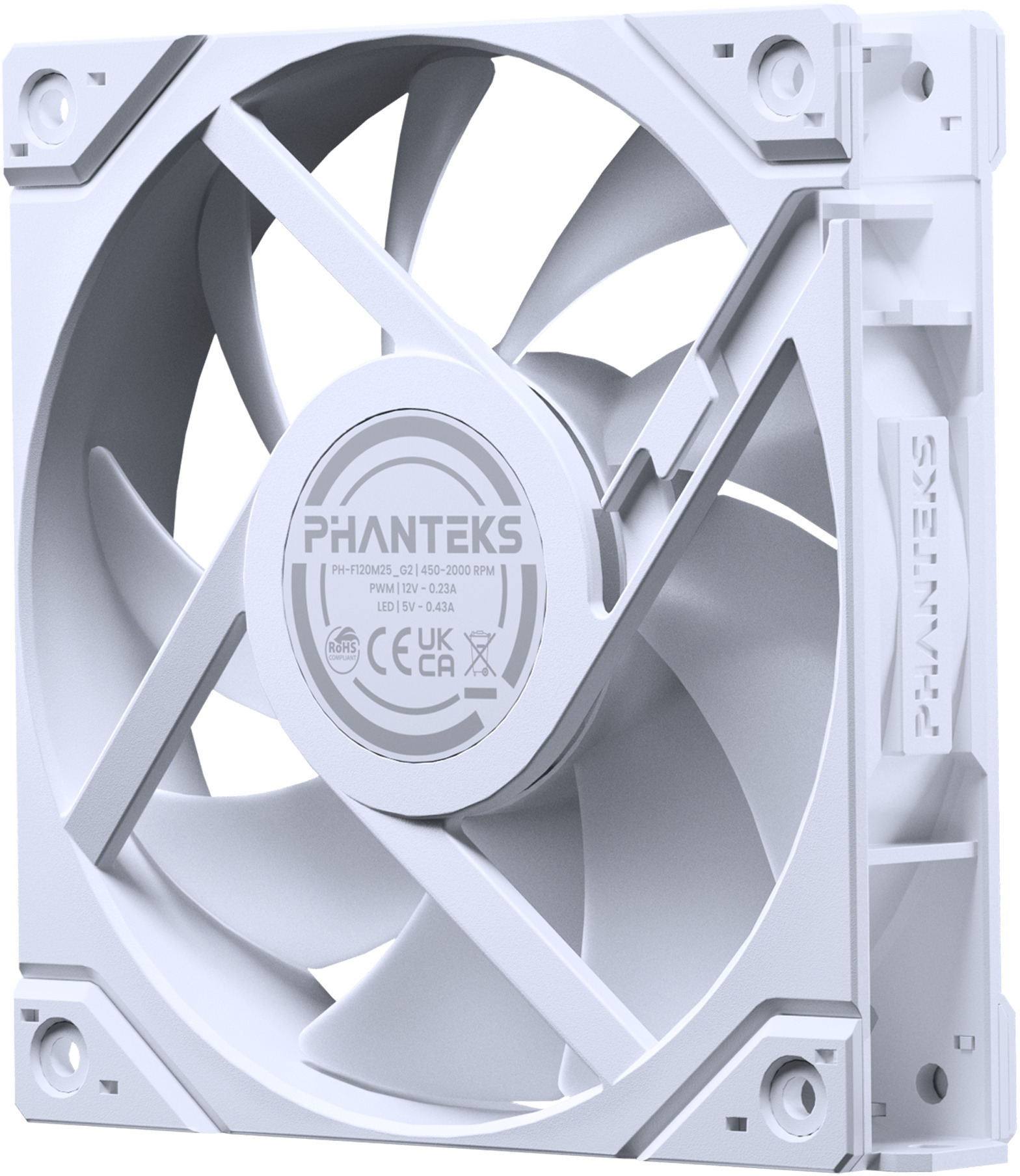 Phanteks - Ventoinha Phanteks M25 Gen2 PWM Reverse Airflow D-RGB 120mm Branco