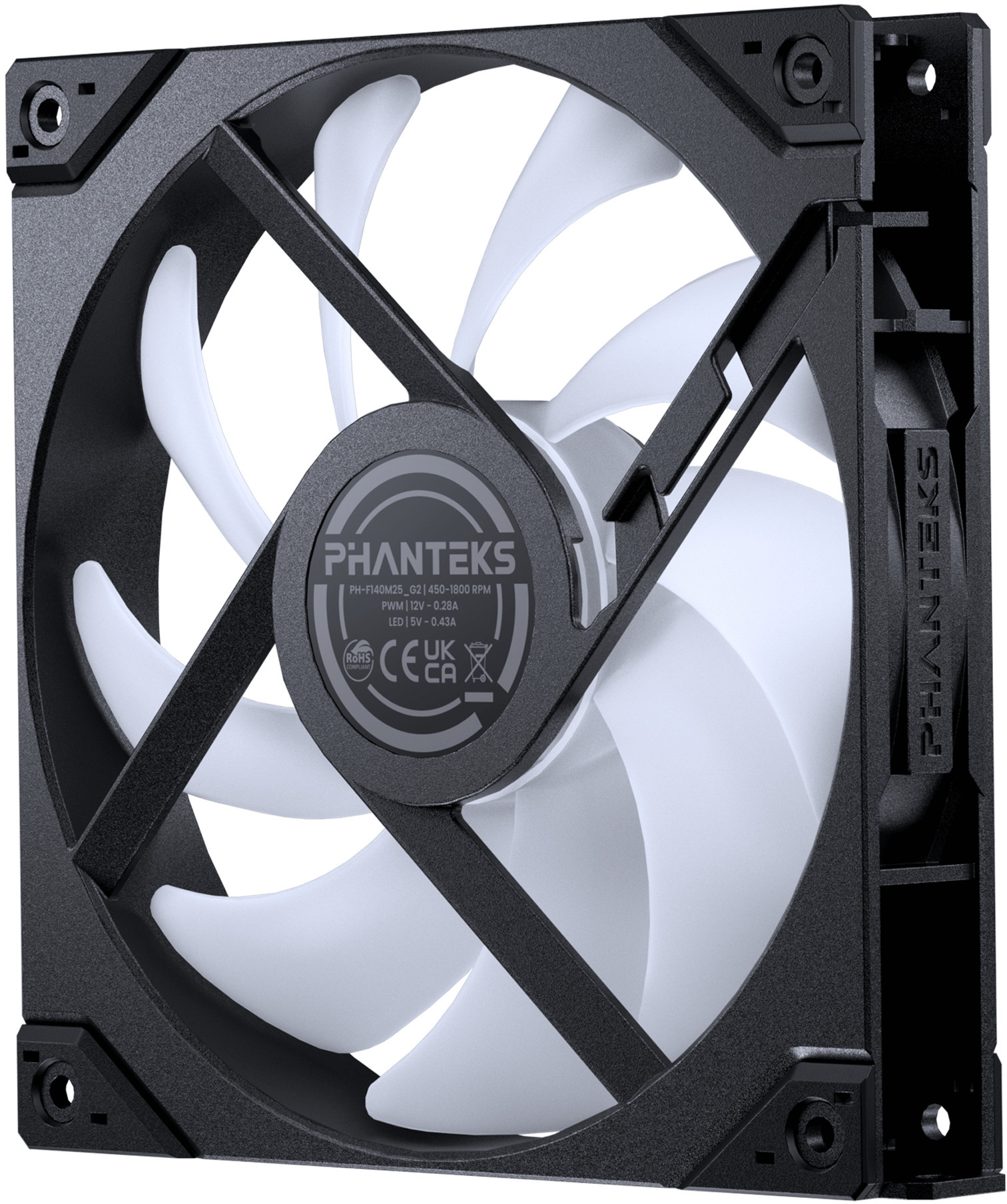 Phanteks - Ventoinha Phanteks M25 Gen2 140mm PWM Fan Reversed Airflow DRGB Preto