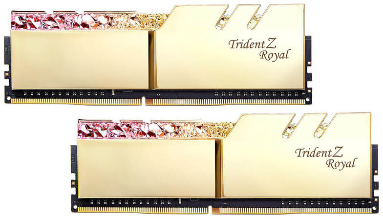 G.Skill - G.Skill Kit 16GB (2 X 8GB) DDR4 3200MHz Trident Z Royal RGB Gold CL16