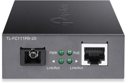 TP-Link - Conversor Fibra TP-Link FC111PB-20 Media Converter 10/100 Mbps SC WDM Single-mode