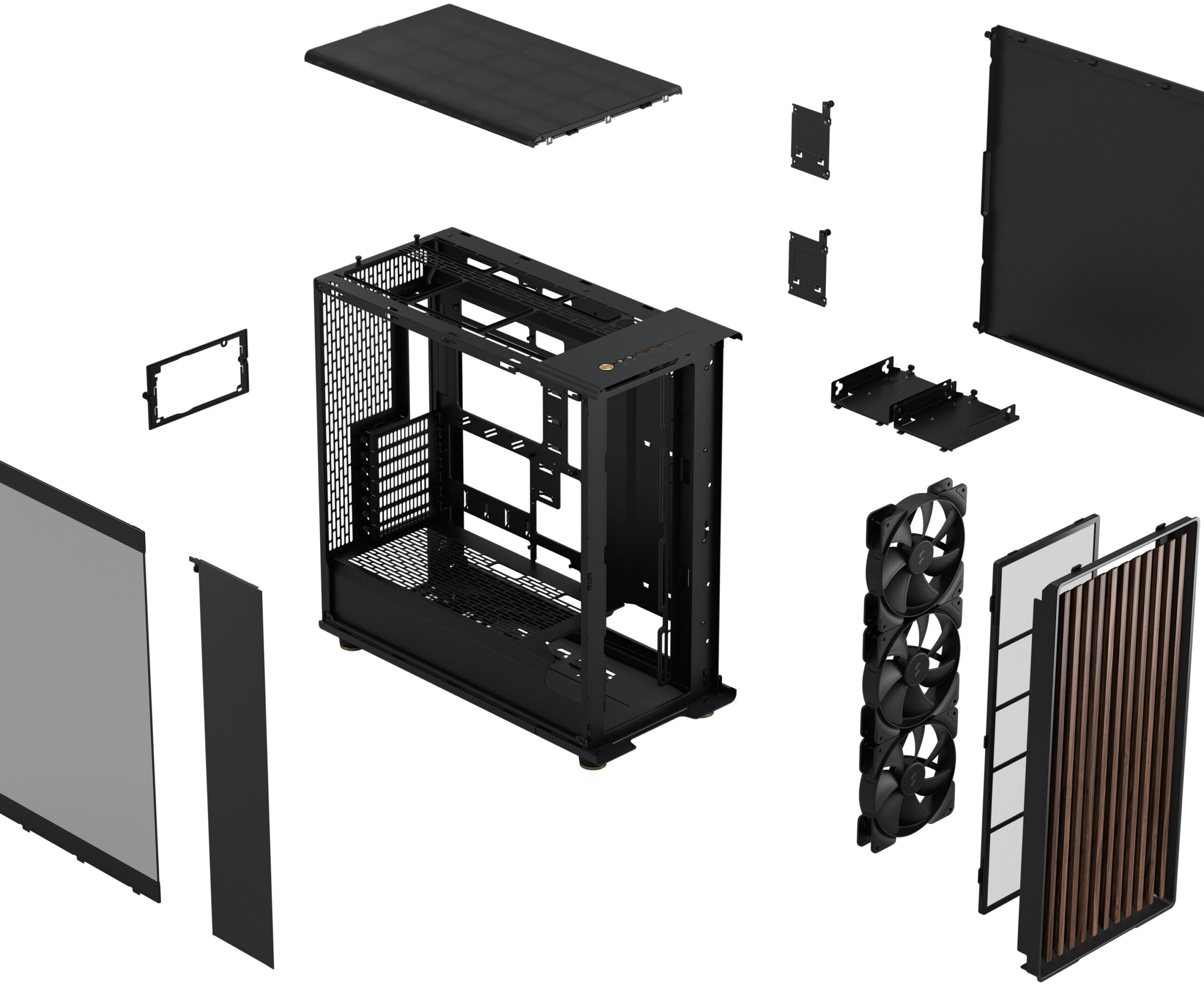 Fractal Design - Caixa E-ATX Fractal Design North XL Chalk Black TG Clear Reverse Connector