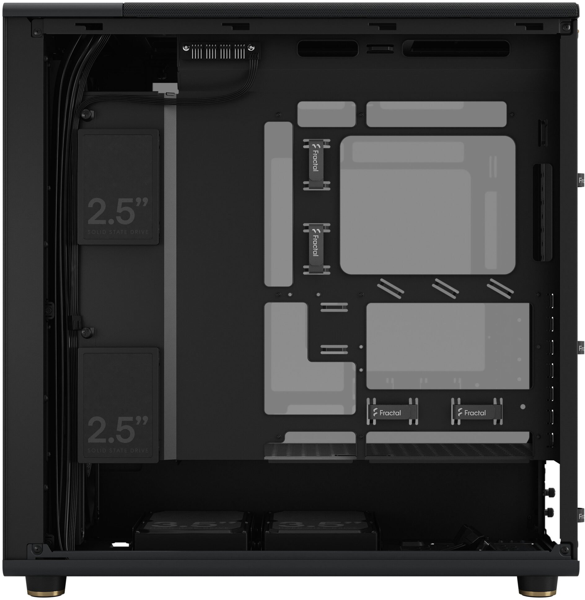 Fractal Design - Caixa E-ATX Fractal Design North XL Chalk Black TG Clear Reverse Connector