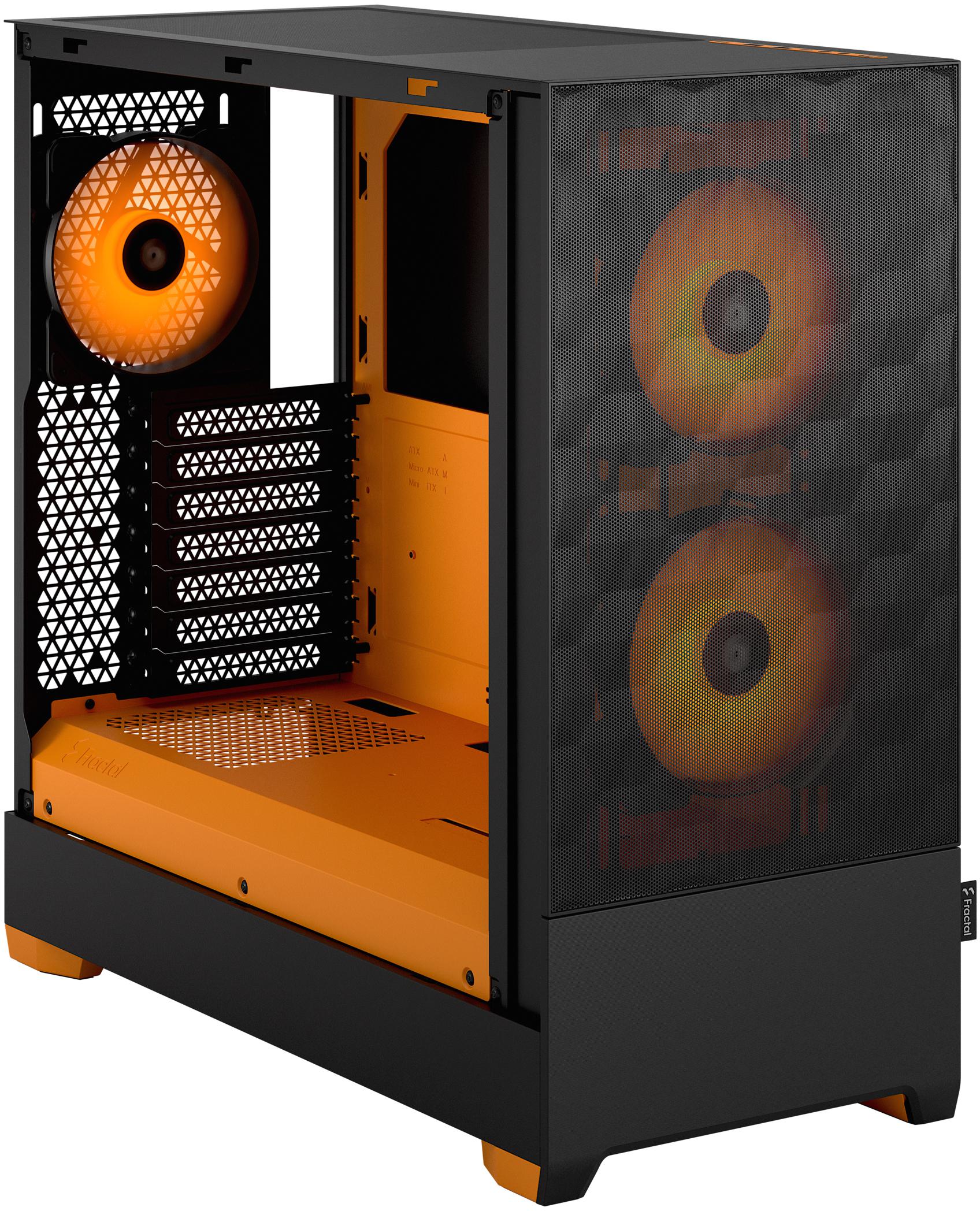 Fractal Design - Caixa ATX Fractal Design Pop Air RGB Orange Core TG Clear Tint