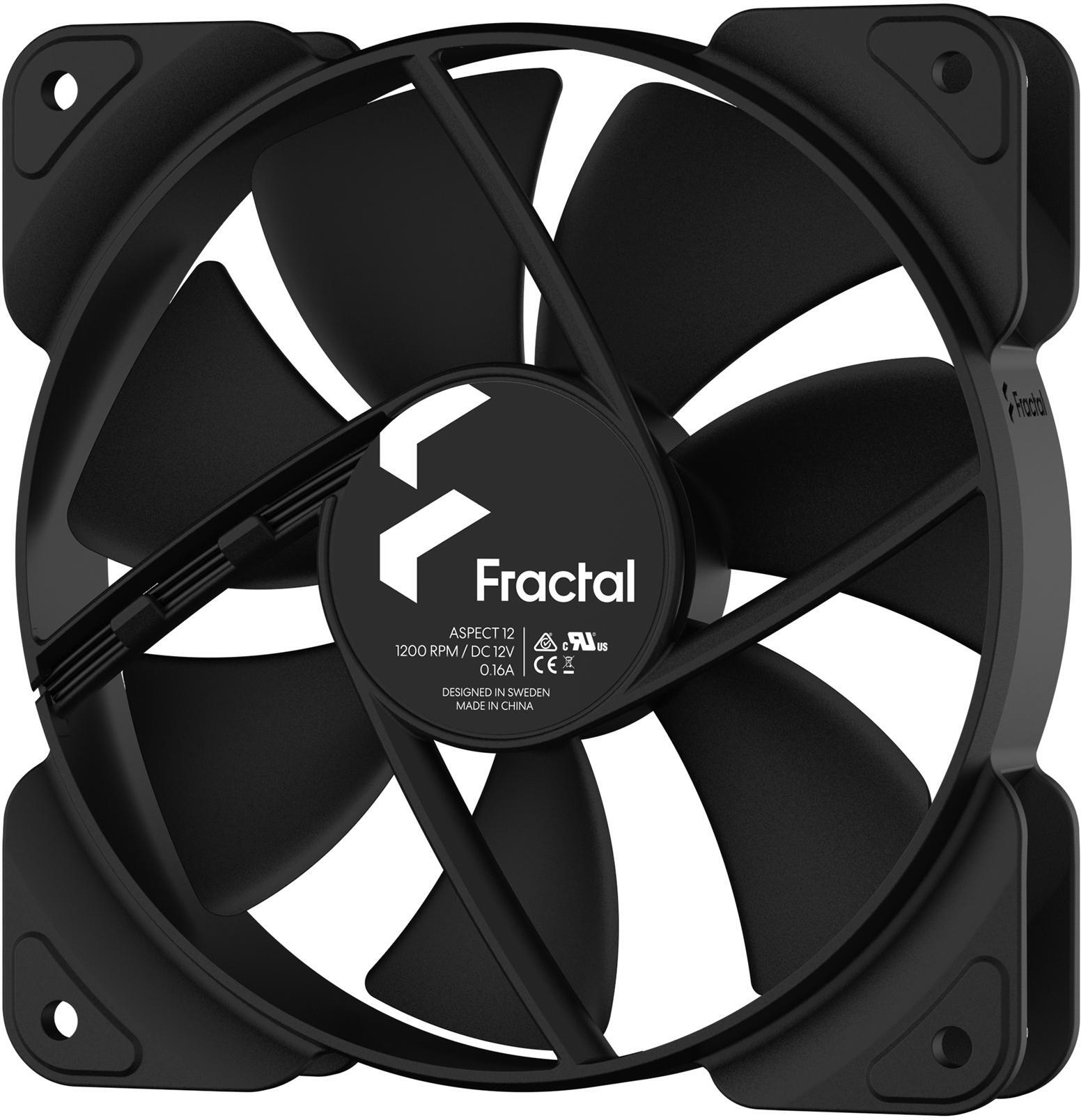 Fractal Design - Ventoinha Fractal Design Aspect 12 120mm 1200RPM 3 Pinos Preta