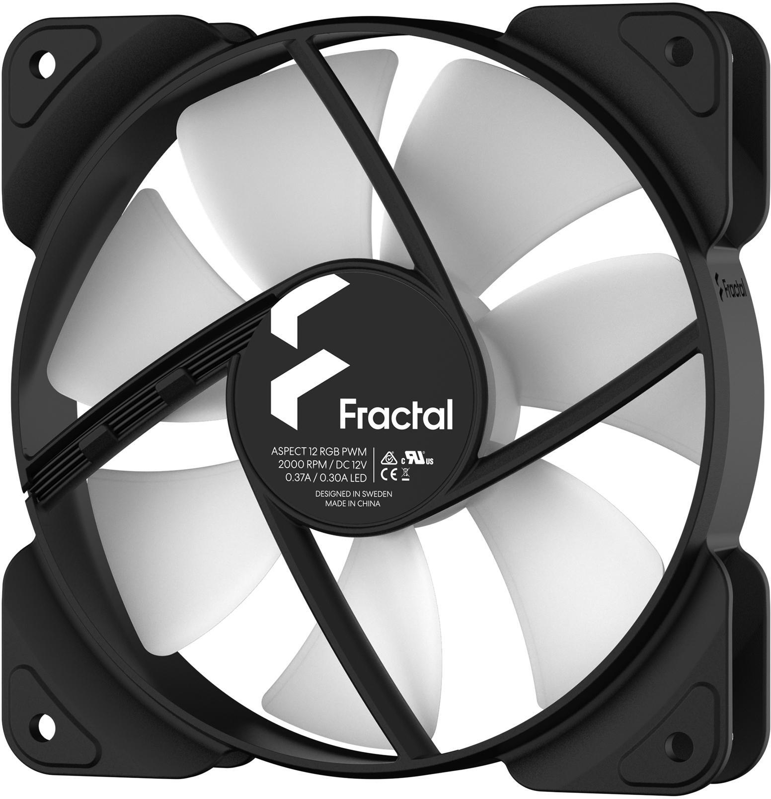 Fractal Design - Ventoinha Fractal Design Aspect 12 120mm PWM RGB Preta