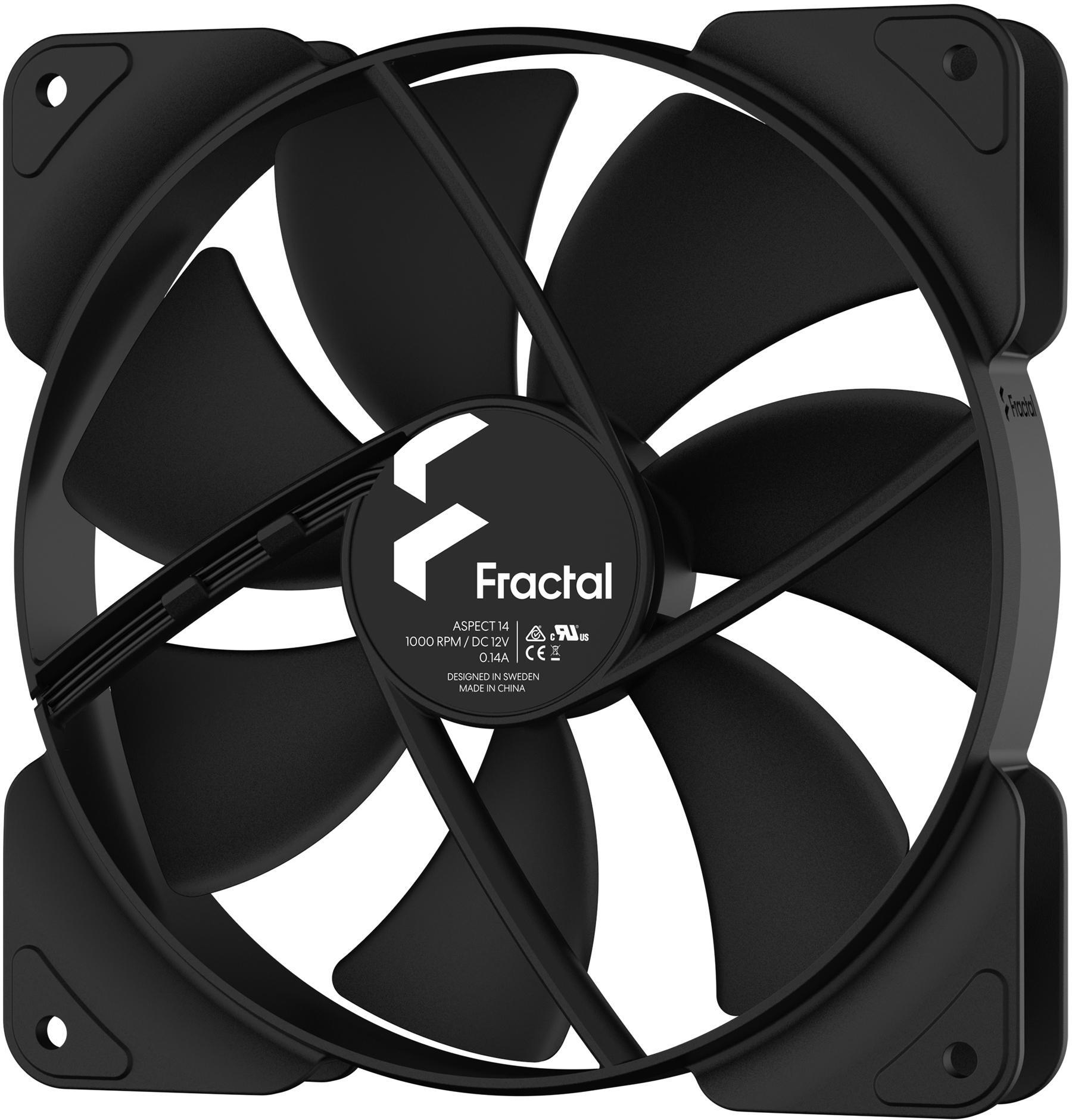 Fractal Design - Ventoinha Fractal Design Aspect 14 140mm 1000RPM 3 Pinos Preta