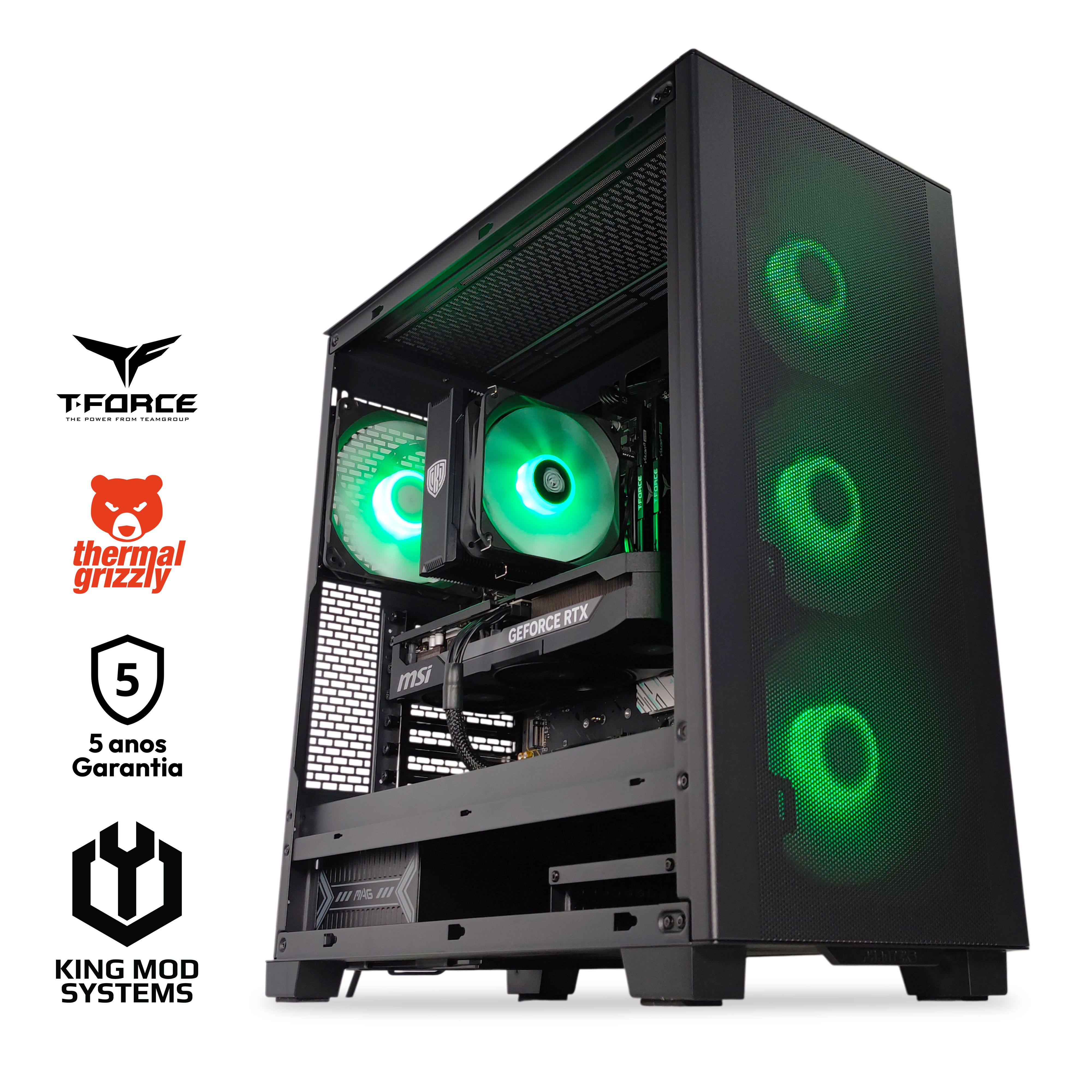 Computador King Mod Gamer-PC Mach 5G Ryzen 5 7600X3D 32GB DDR5 2TB RTX 5070 Ti WiFi W11