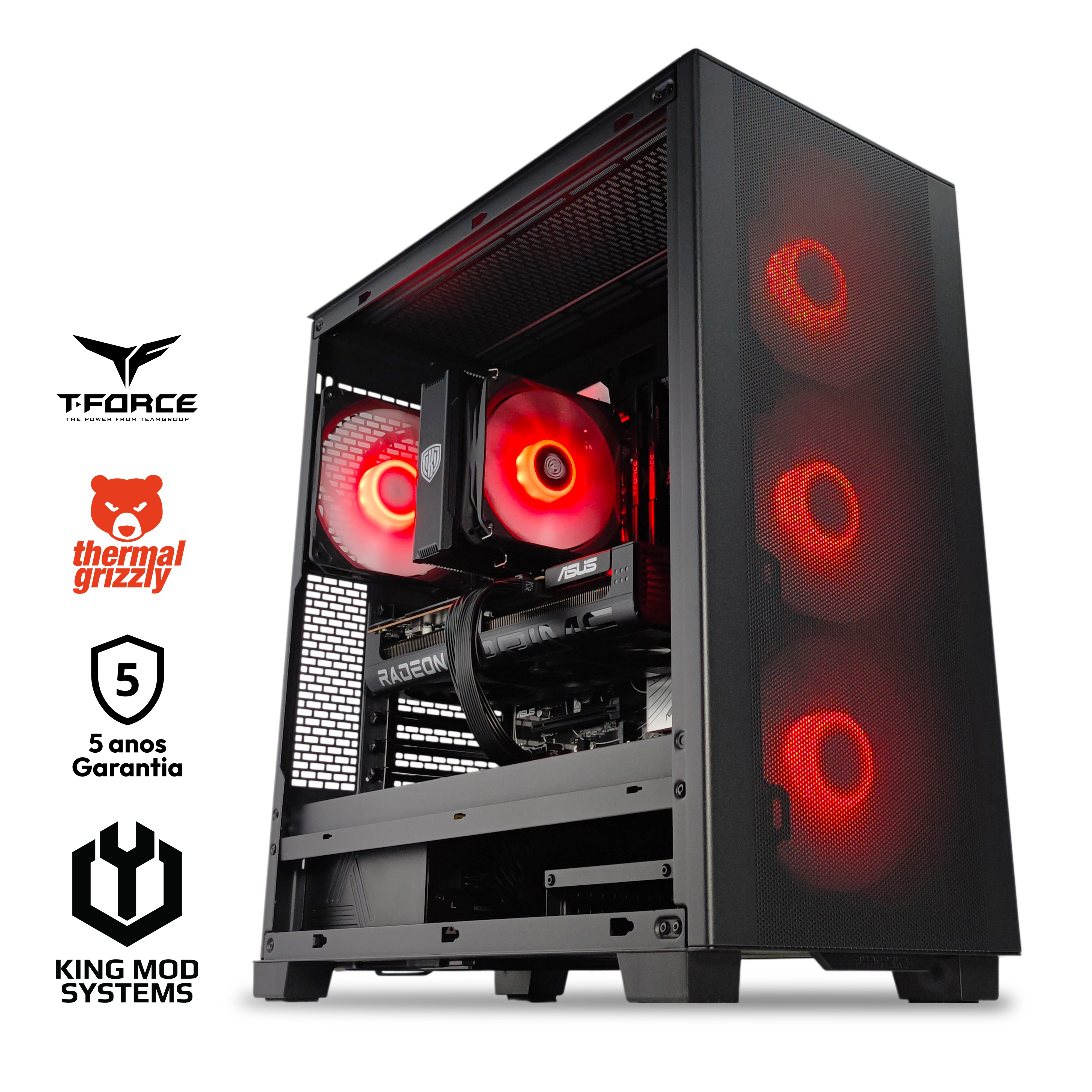 Computador King Mod Gamer-PC Mach 5R Ryzen 5 7600X3D 32GB DDR5 2TB RX 9070 XT WiFi W11