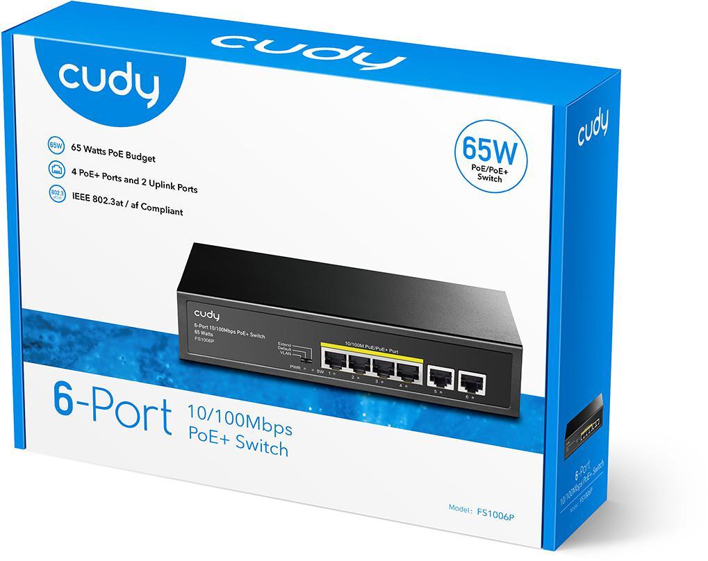 Cudy - Switch Cudy FS106P 6 Portas 10/100Mbps UnManaged PoE+