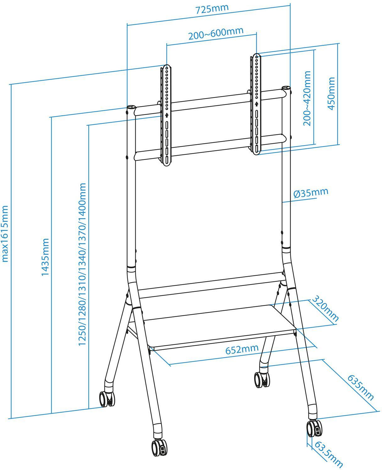 Tooq - Suporte Móvel Tooq iDREAMS 37" a 86" Máx. 80Kg Preto