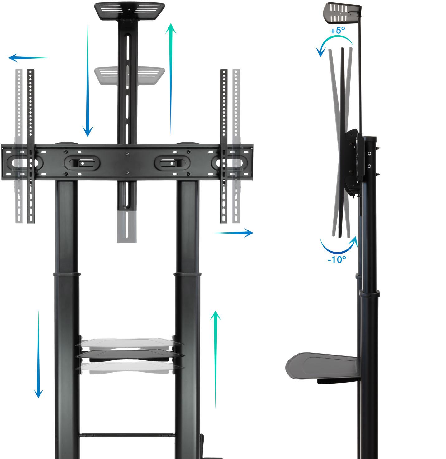 Tooq - Suporte Móvel Tooq ARES 60" a 100" Máx. 100Kg Preto