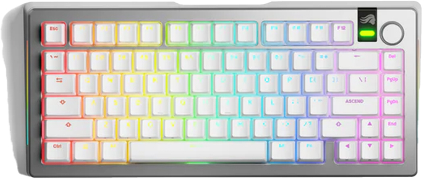 Teclado Mecânico Glorious GMMK 3 Pro Wireless 75% Prateado - Fox Switch (US)