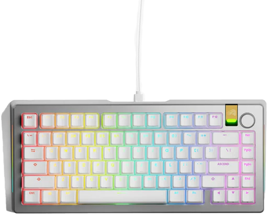 Teclado Mecânico Glorious GMMK 3 Pro HE 75% Prateado - Fox HE Switch (US)