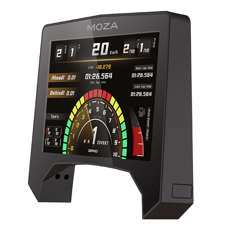 Moza Racing - Bundle MOZA R21 Wheelbase + Volante RS Wheel formato D em couro + Painel RM Racing