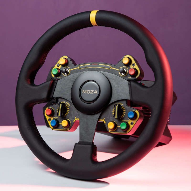 Moza Racing - Bundle MOZA R16 Wheelbase + RS Steering Wheel Redondo Couro