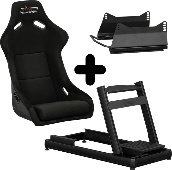 - Bundle Cockpit Nitro Concepts E-Racer / Assento R300 Nitro Concepts / Suport Slider Nitro Concepts