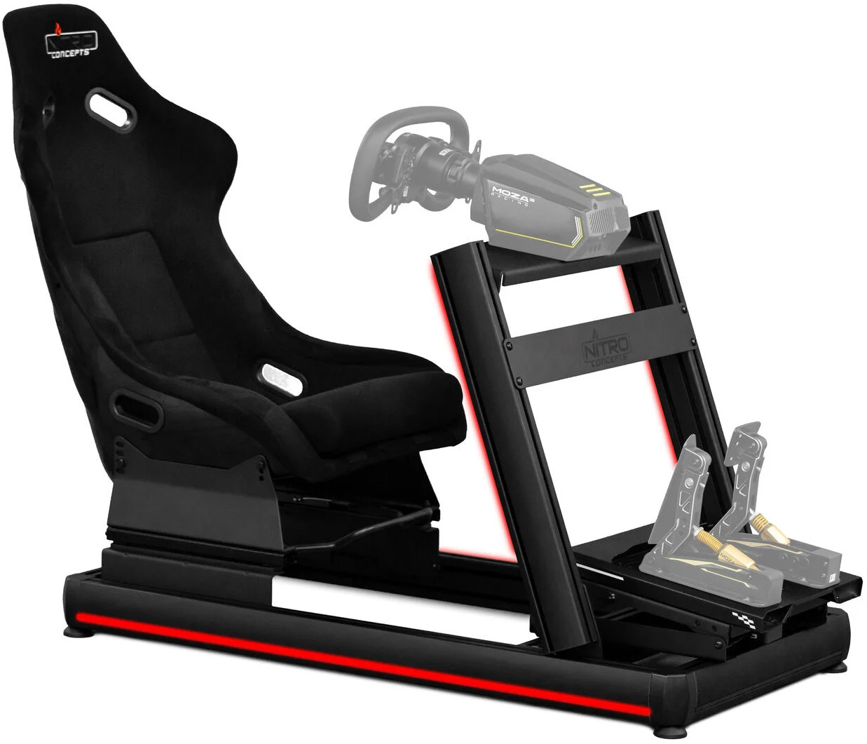 - Bundle Nitro Concepts Cockpit E-Racer / Assento R300 Nitro Concepts / Kit Leds