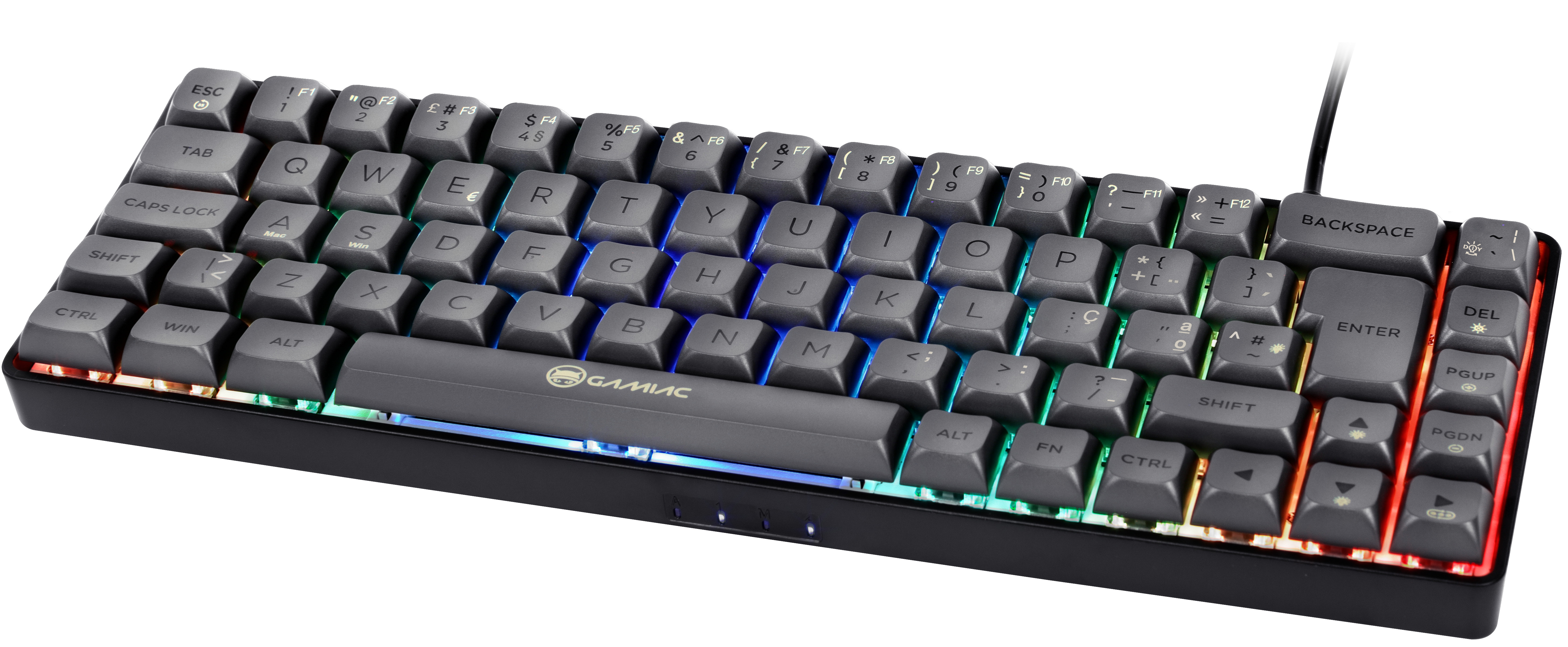 GAMIAC - Teclado Mecânico GAMIAC TKL RGB69G SF Kailh Red Preto/Cinzento (PT)