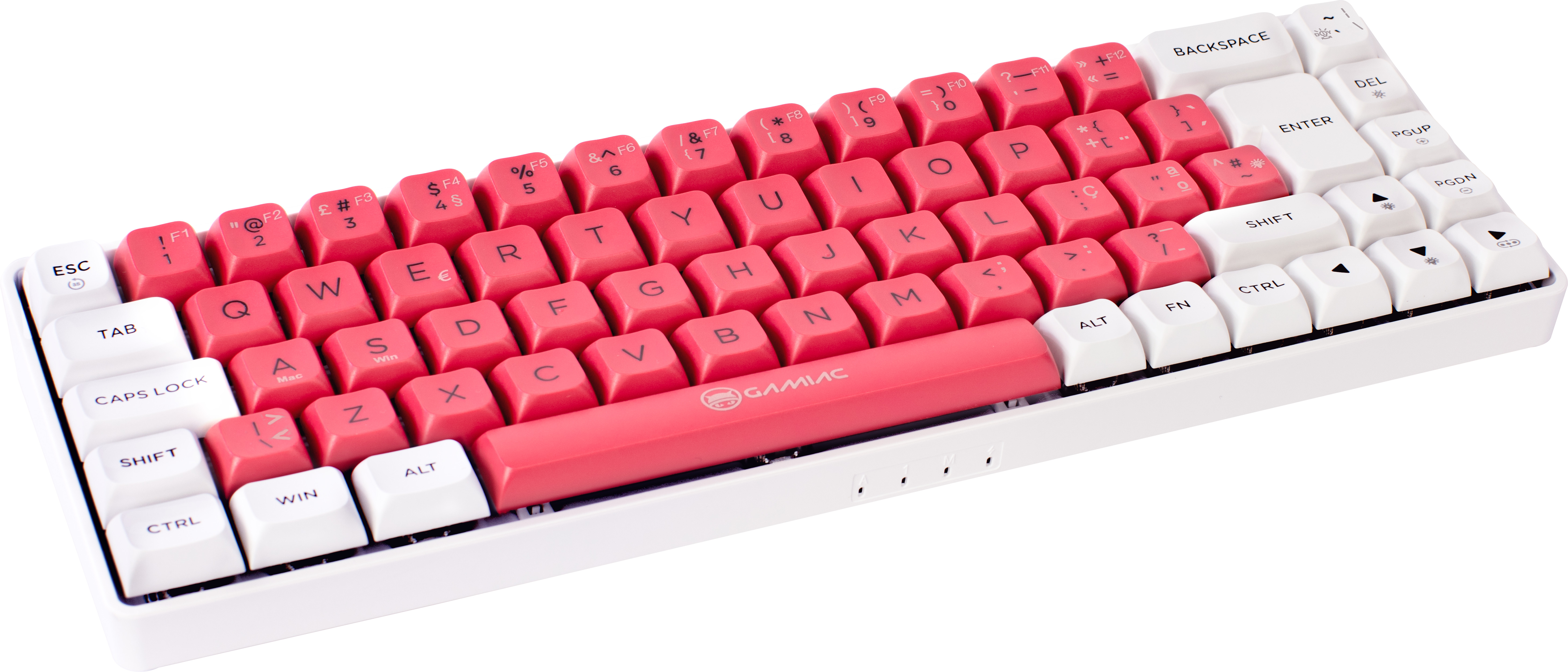 GAMIAC - Teclado Mecânico GAMIAC TKL RGB69G SF Kailh Red Branco/Rosa (PT)