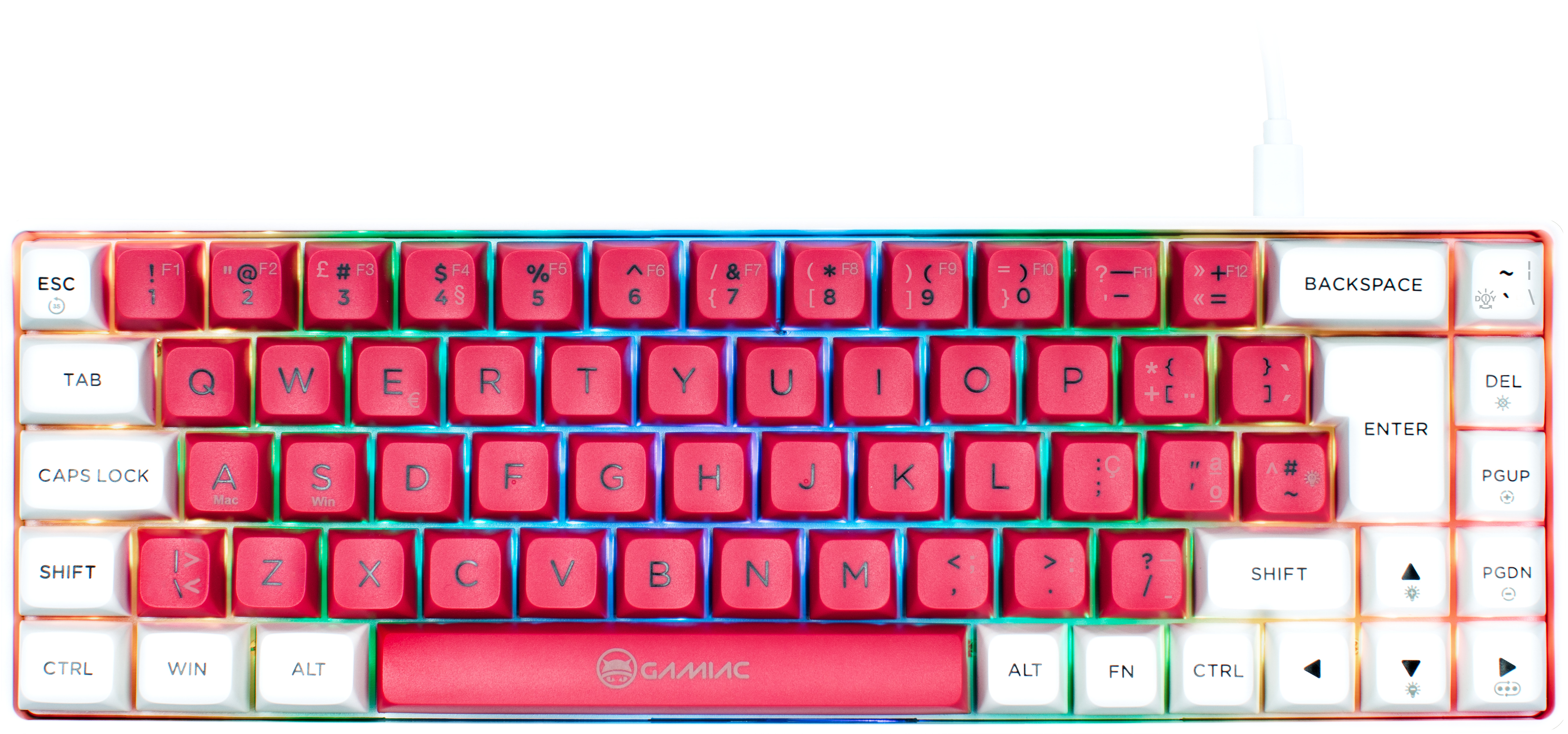 Teclado Mecânico GAMIAC TKL RGB69G SF Kailh Blue Branco/Rosa (PT)