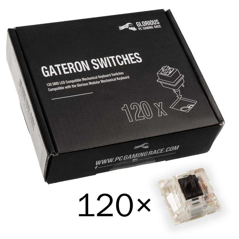Pack 120 Switches Gateron MX Black para Glorious GMMK