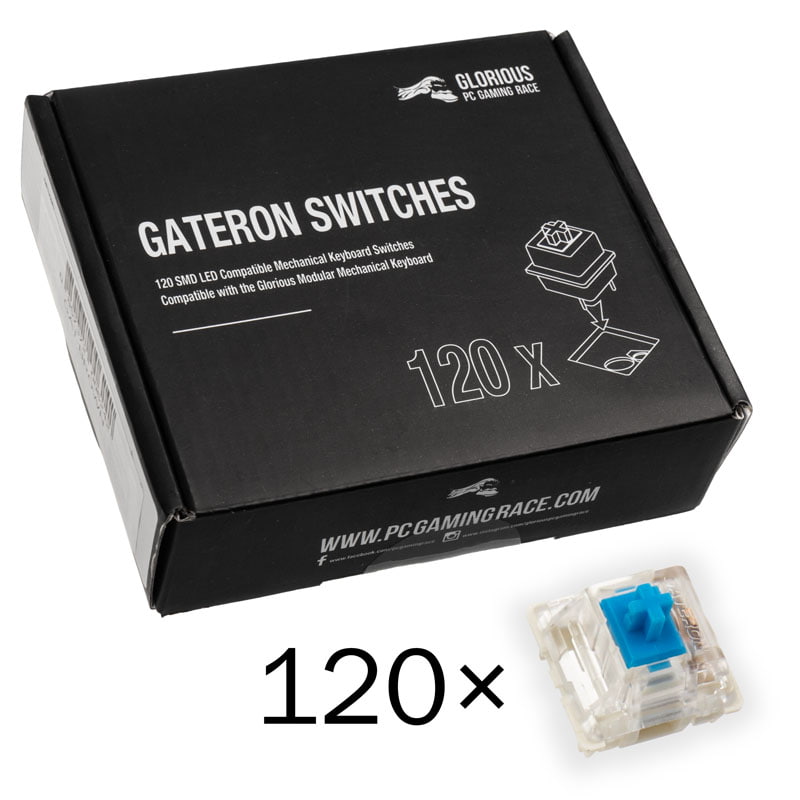 Pack 120 Switches Gateron MX Blue para Glorious GMMK
