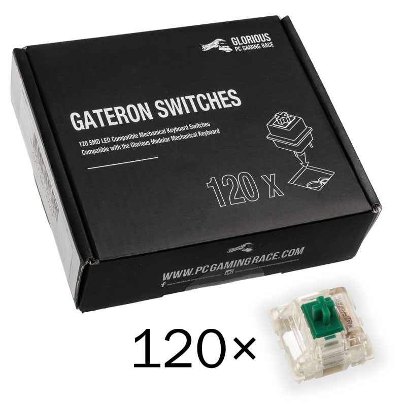 Pack 120 Switches Gateron MX Green para Glorious GMMK