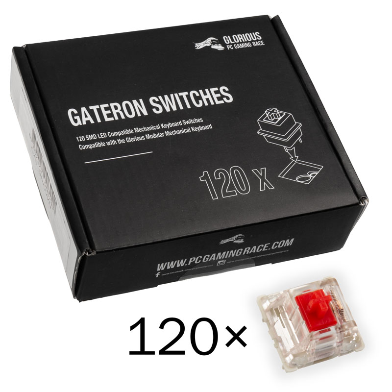 Pack 120 Switches Gateron MX Red para Glorious PC Gaming Race GMMK