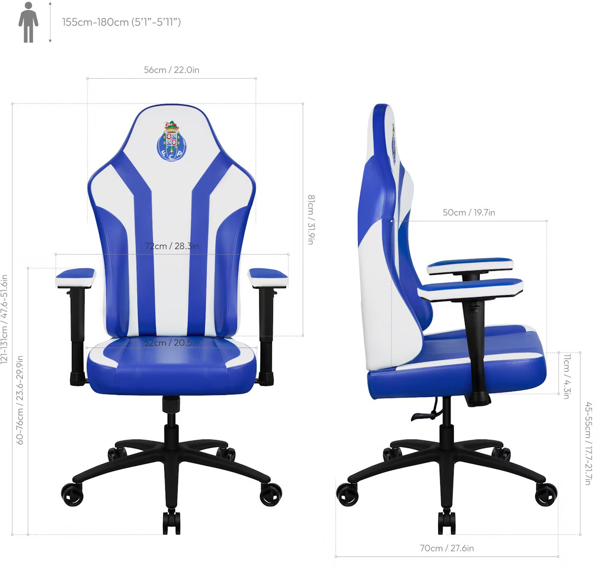 ThunderX3 - Cadeira Gaming ThunderX3 EAZE - FC Porto Edition
