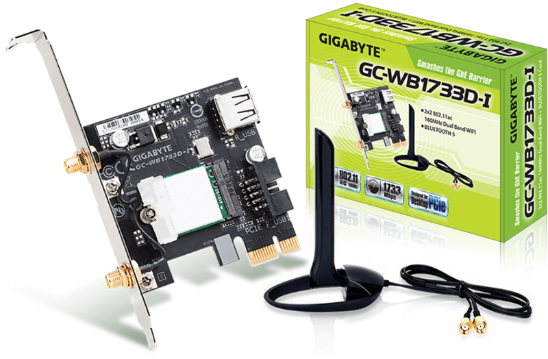 Placa de Rede Gigabyte PCI Express WB1733D-I (WLAN + Bluetooth 5.0)
