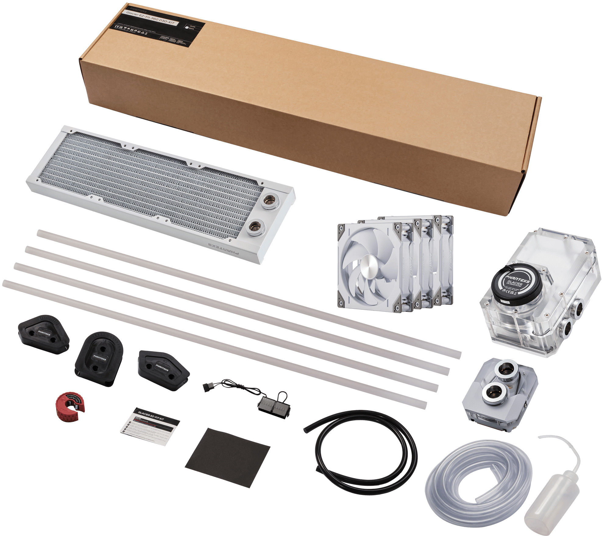 Kit Watercooling Phanteks Glacier EZ-Fit 360mm D30 - Branco