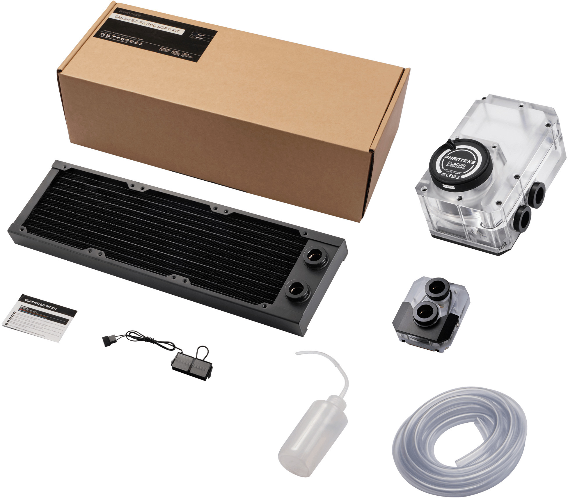 Kit Watercooling Phanteks Glacier EZ-Fit 360mm - Preto (Tubo Flexível)