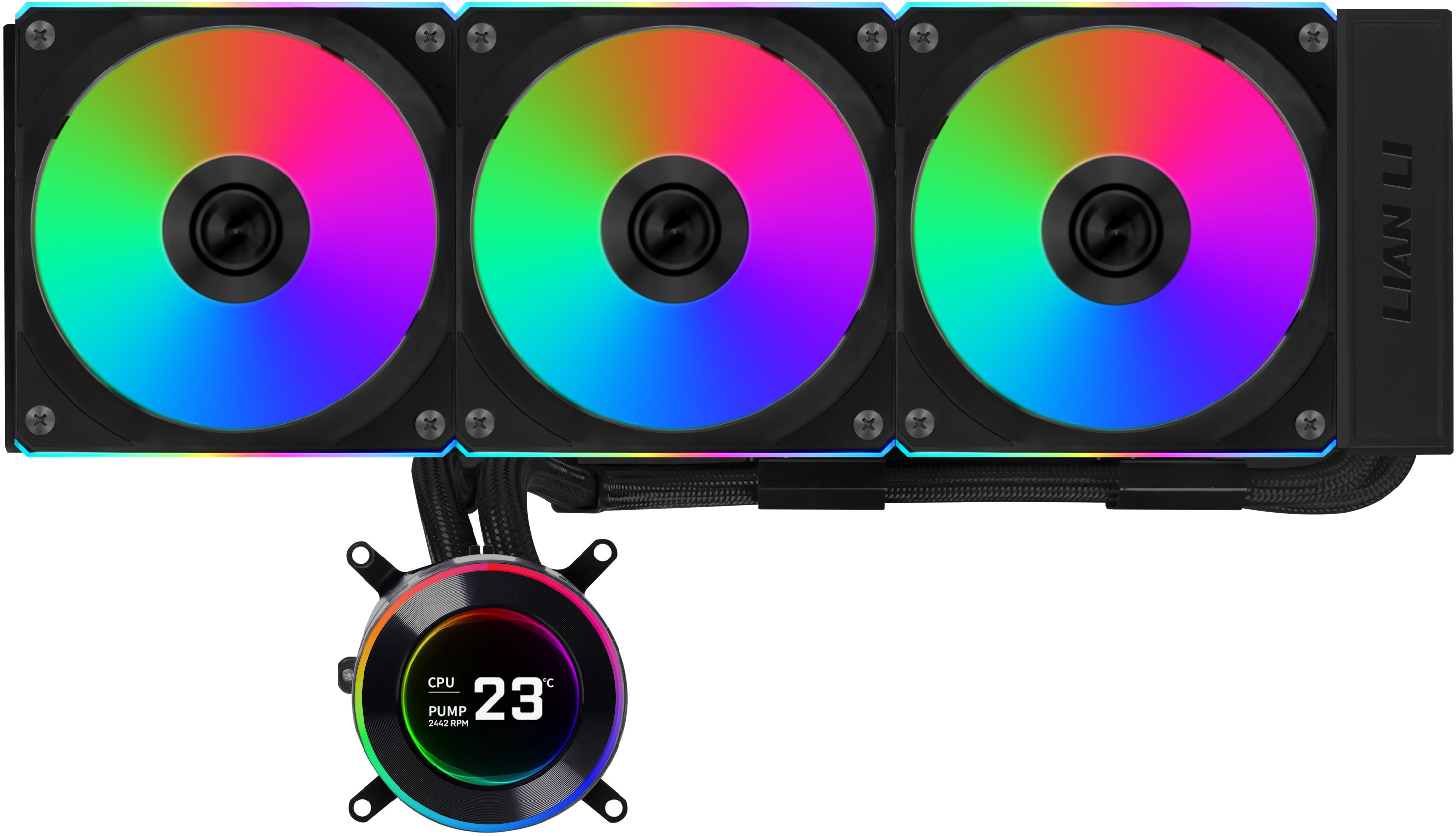 Water Cooler CPU AIO Lian Li HydroShift II LCD 360R Preto - 360mm