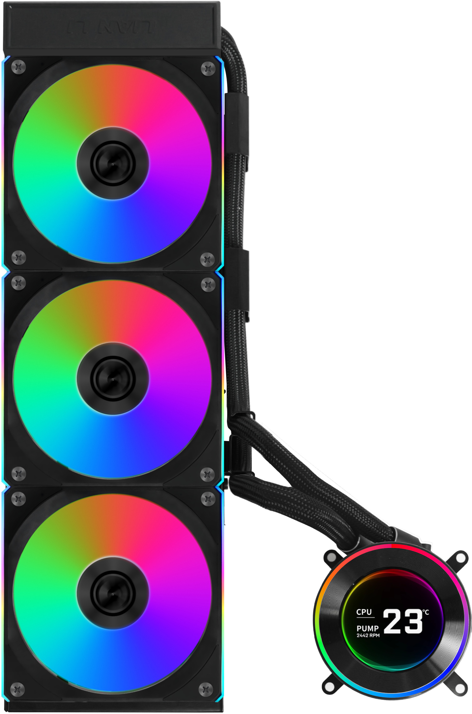 Lian Li - Water Cooler CPU AIO Lian Li HydroShift II LCD 360R Preto - 360mm