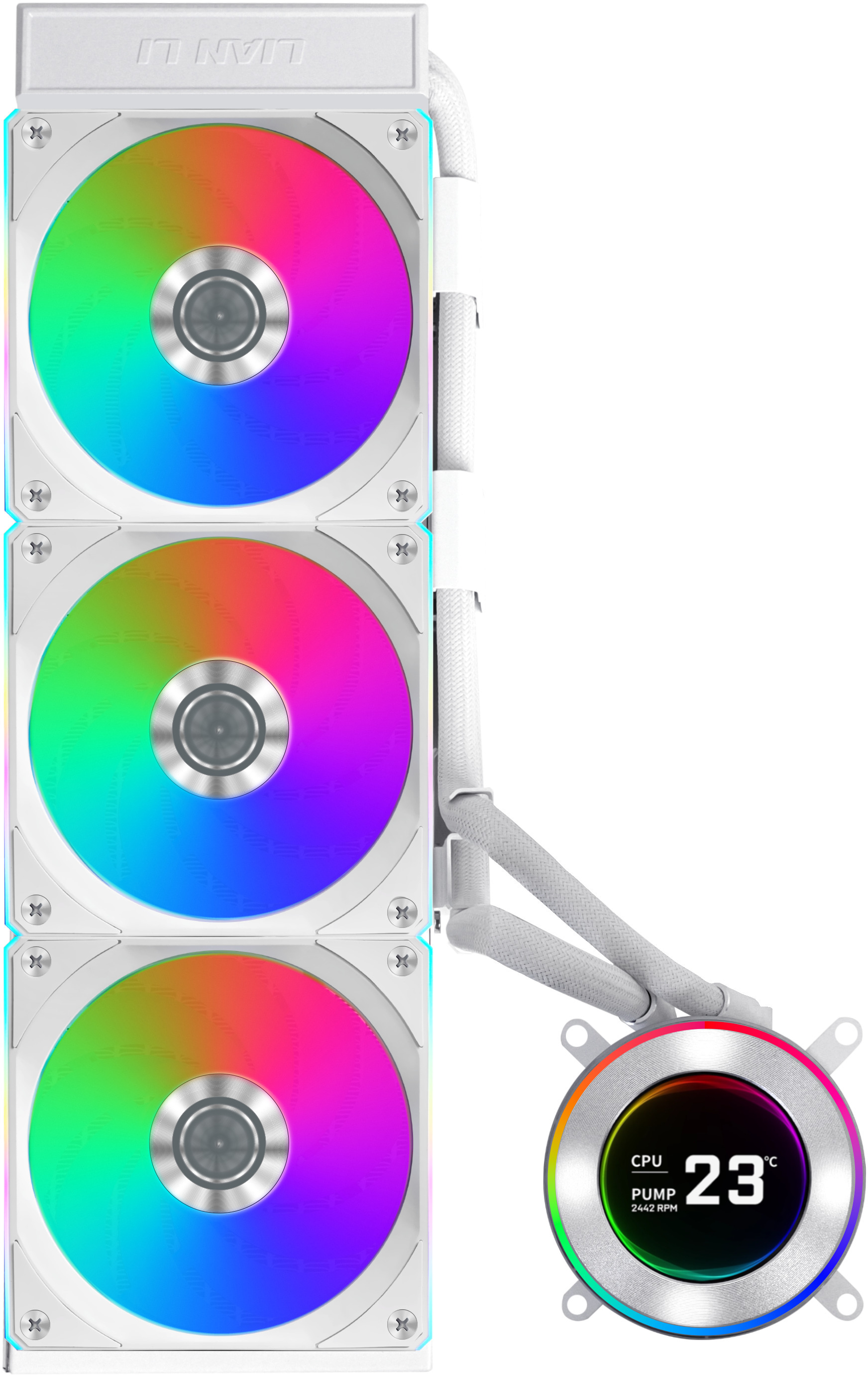 Lian Li - Water Cooler CPU AIO Lian Li HydroShift II LCD 360R Branco - 360mm