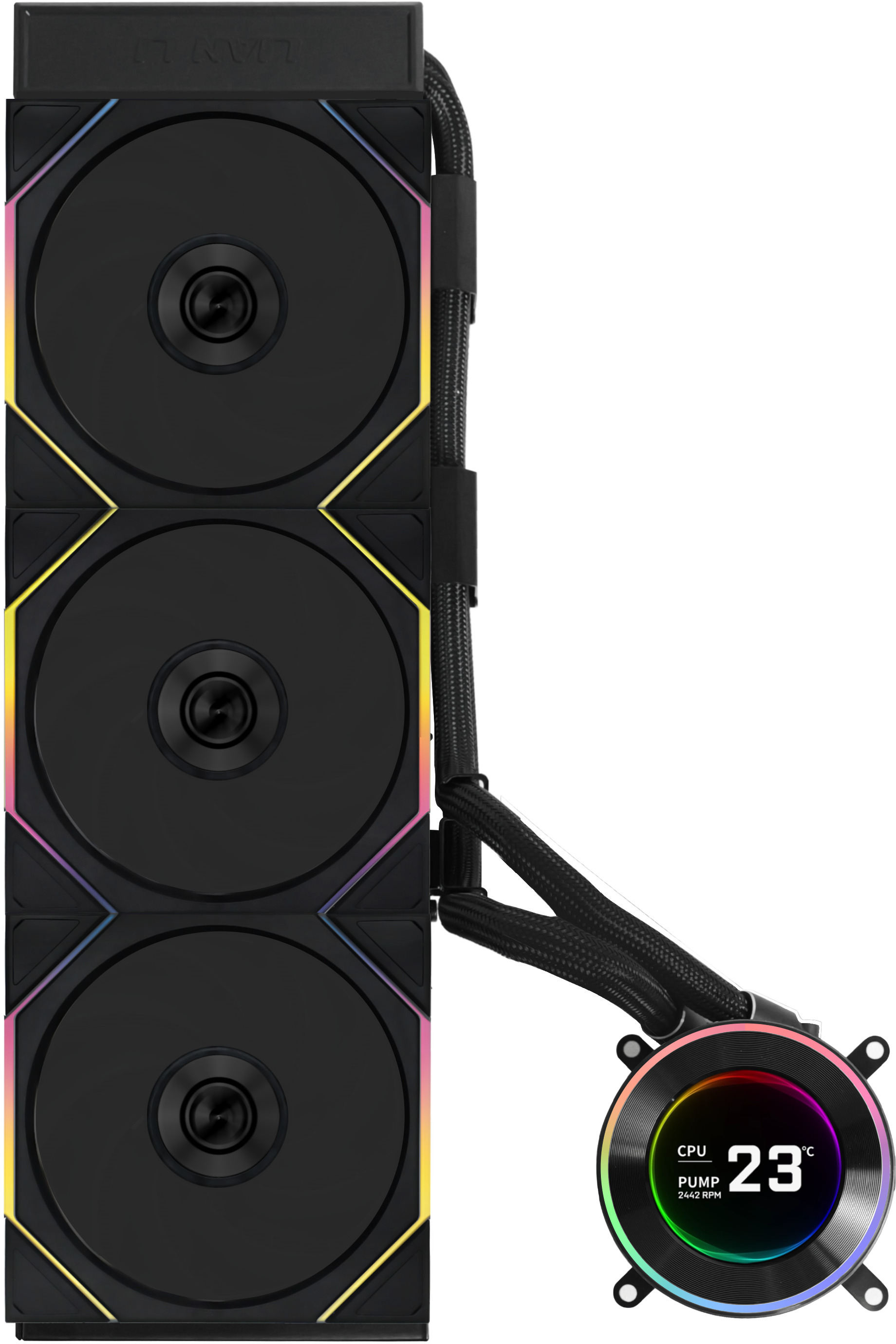 Lian Li - Water Cooler CPU AIO Lian Li HydroShift II LCD 360TL Wireless Preto - 360mm