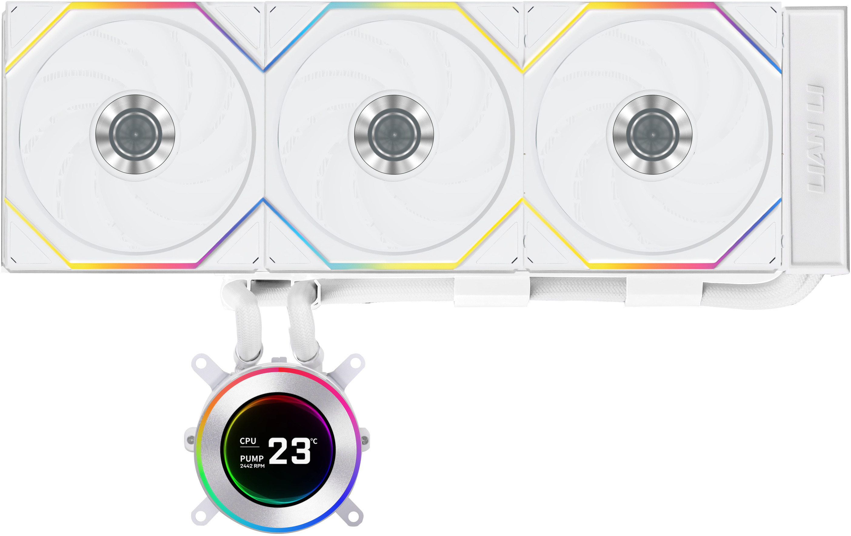 Water Cooler CPU AIO Lian Li HydroShift II LCD 360TL Wireless Branco - 360mm