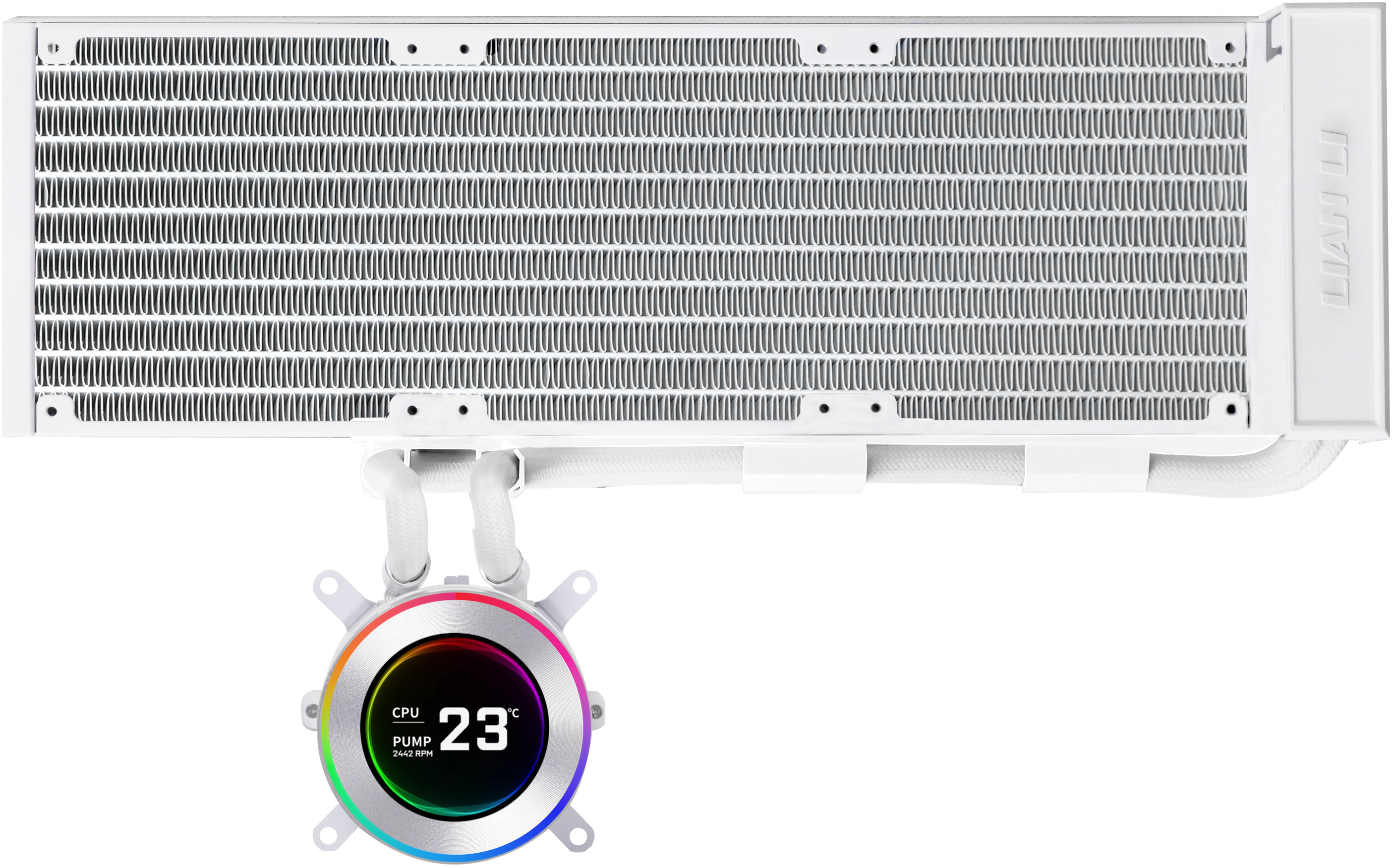 Water Cooler CPU AIO Lian Li HydroShift II LCD 360 Branco - 360mm S/Ventoinhas
